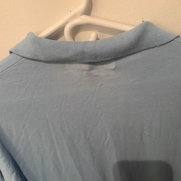 Ultra Soft Hanes EcoSmart Comfort Blend Sky Blue Polo Shirt SZ Large - Picture 7 of 7